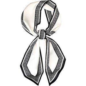 Women Black Diamond Edge Purse Handbags Satin Scarf Lightweight Fashion Neck